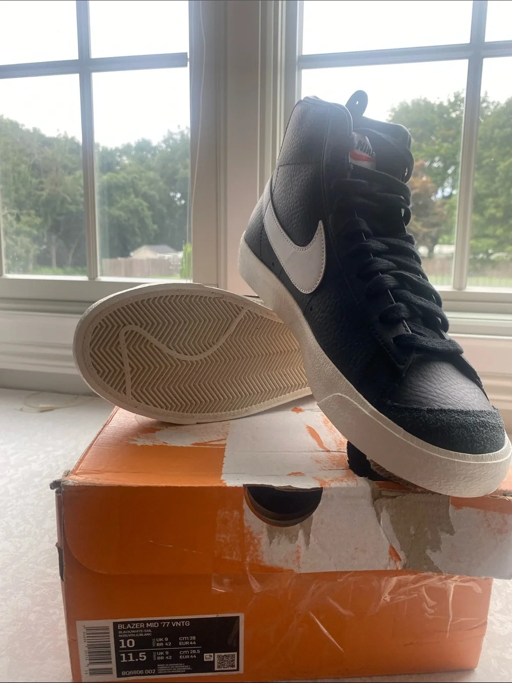 Nike Black and White High-Top Blazer Mid Sneaker